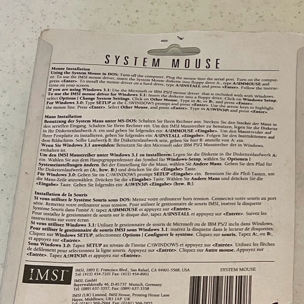 IMSI System Mouse ~ Y2K ~ NEW IN PACKAGE